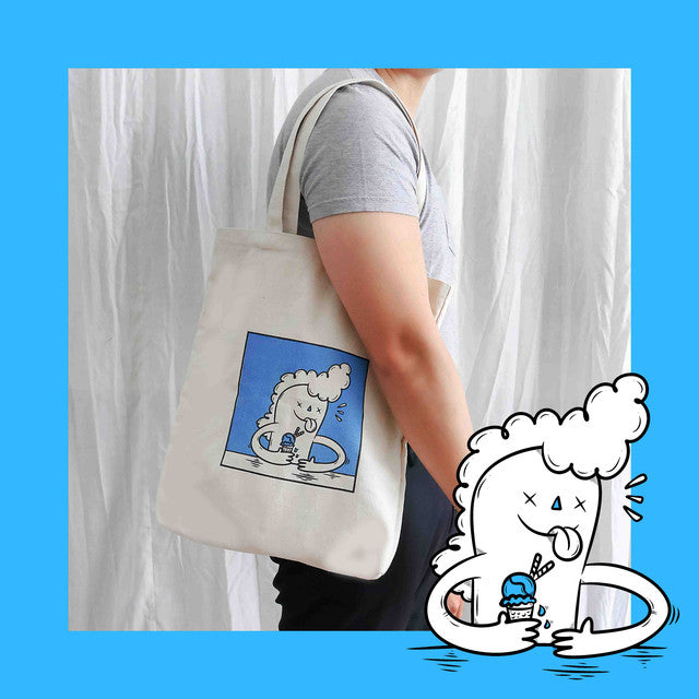 Sovlo Daisy Tote Bag - Tas Pundak Kanvas  Db Blue