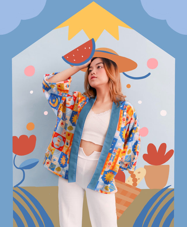 Sovlo Berryl Kimono Outer - Outer Fashion Wanita Lengan Panjang Ailamanaid