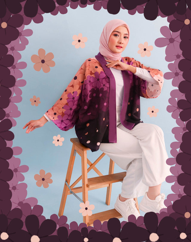 Sovlo Berryl Kimono Outer - Outer Fashion Wanita Lengan Panjang Rizkydewi