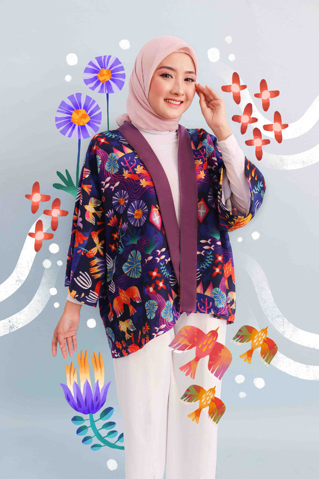 Sovlo Berryl Kimono Outer - Outer Fashion Wanita Lengan Panjang Holakanola