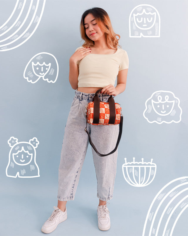 Sovlo Mini Carla Canvas - Tas Selempang Wanita  Mb Orange