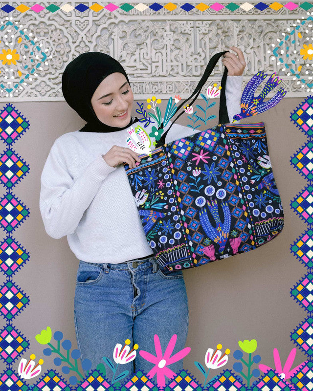 Sovlo Shopping Bag - Tas Belanja Lipat - Tiara Hitam