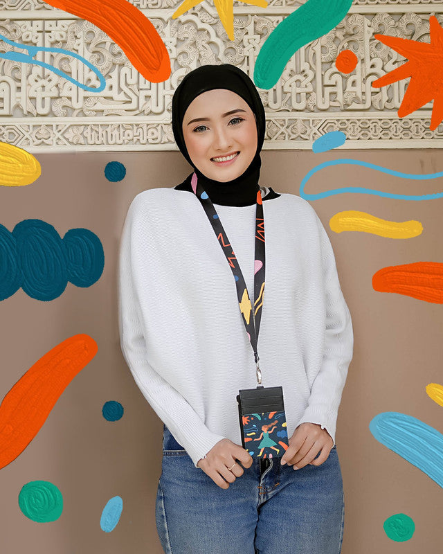 Sovlo Id Card Wallet / Tempat Id Card Dengan Seleting / Id Card Lanyard Selinakim