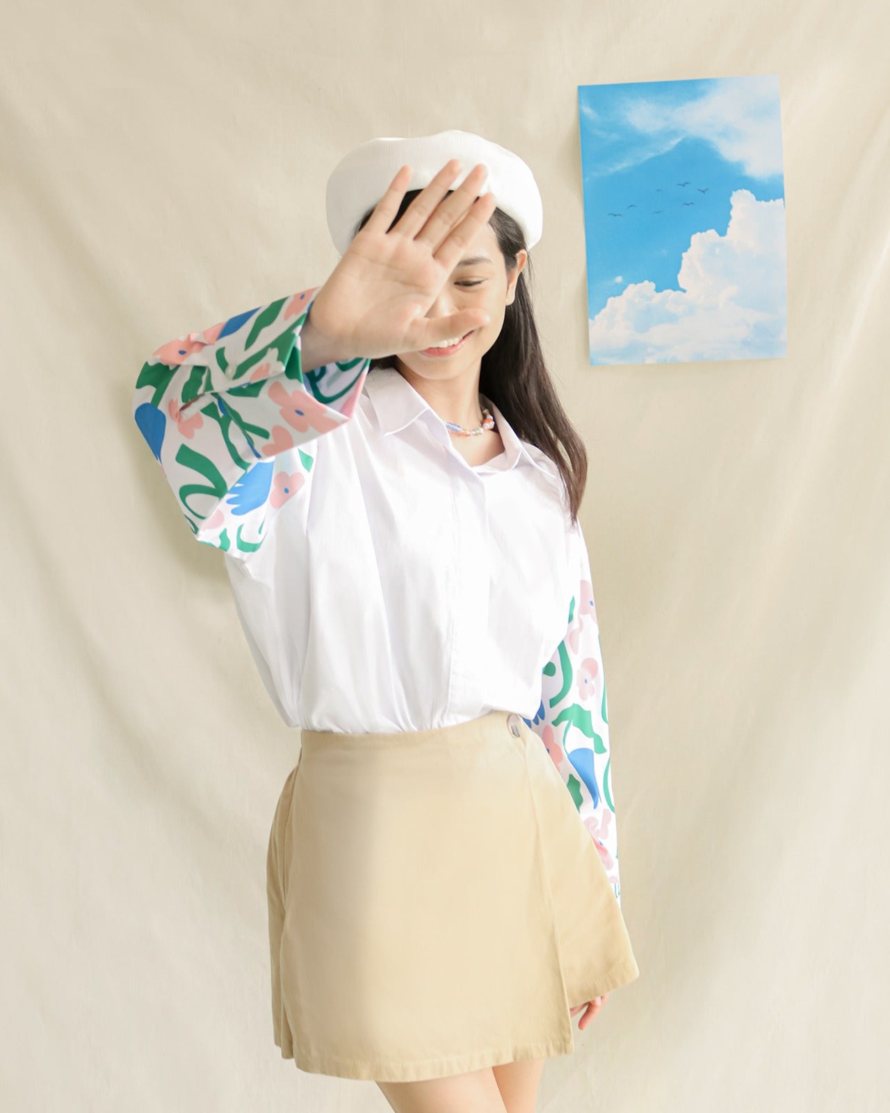 SOVLO Alice Oversized Shirt - Kemeja Fashion Wanita Lengan Panjang TN_Bloom