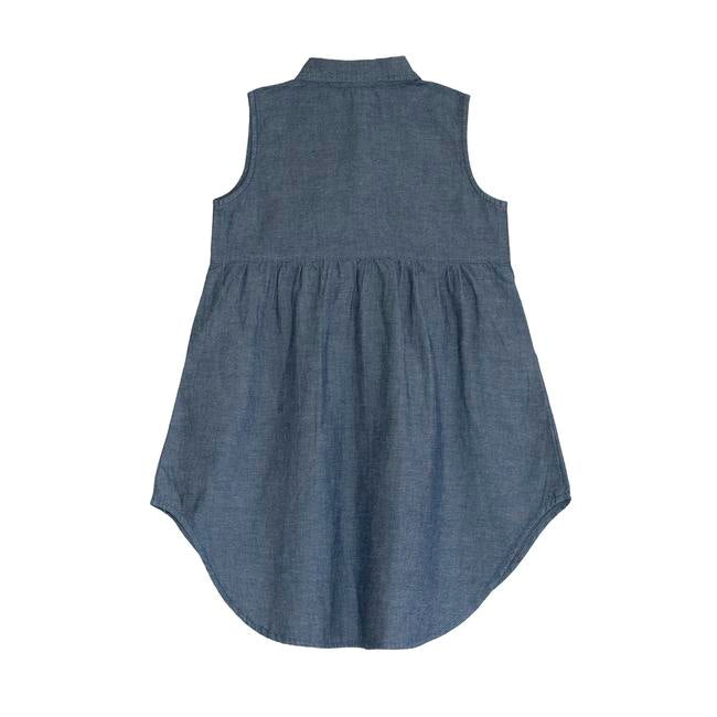 TORIO Junior Shirt Dress Sleeveless Denim - Dress Anak Perempuan