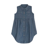 TORIO Junior Shirt Dress Sleeveless Denim - Dress Anak Perempuan