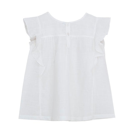 TORIO Ruffle Sleeve Blouse White 6-12 tahun - Baju Atasan Anak Perempuan