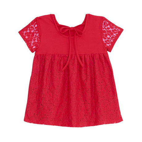 TORIO Basic Red Lace Blouse - Baju Atasan Anak Perempuan - Blouse Anak