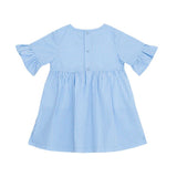 TORIO Butterfly Blue Check Dress - Dress Anak Perempuan