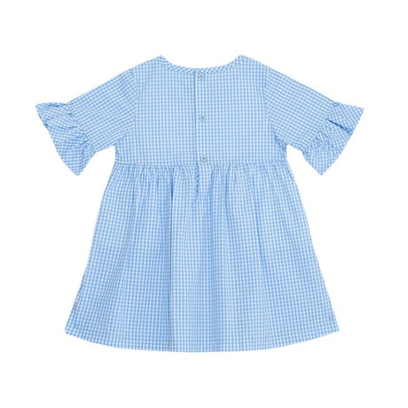 TORIO Butterfly Blue Check Dress - Dress Anak Perempuan