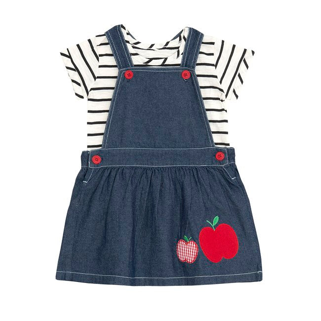 TORIO Basic Apple Denim Jumper Set - Baju Setelan Jumper Anak Perempuan