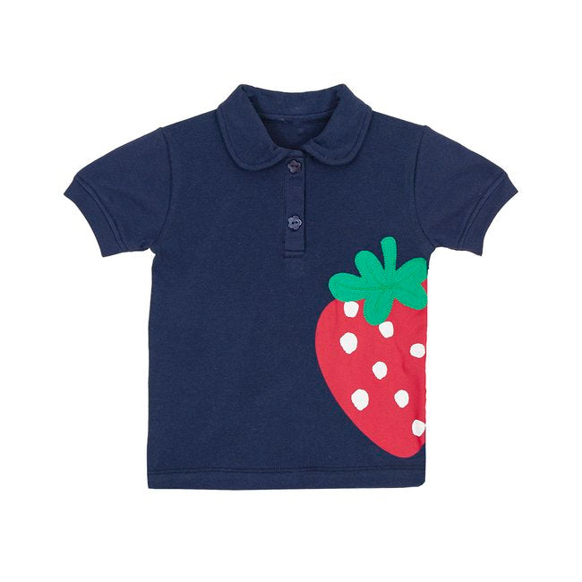 TORIO Basic Polo Shirt Strawberry Navy - Kaos Anak Perempuan