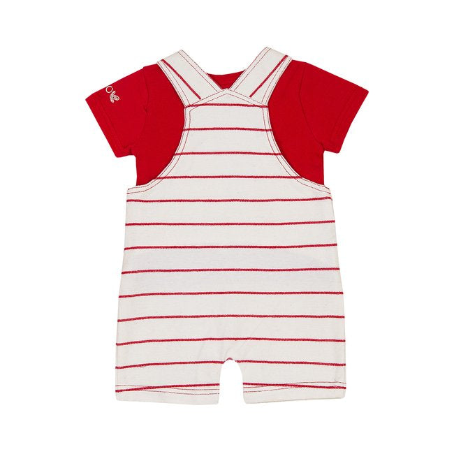 TORIO Basic Baby Bear Red Overall Set - Baju Anak - Jumper Anak