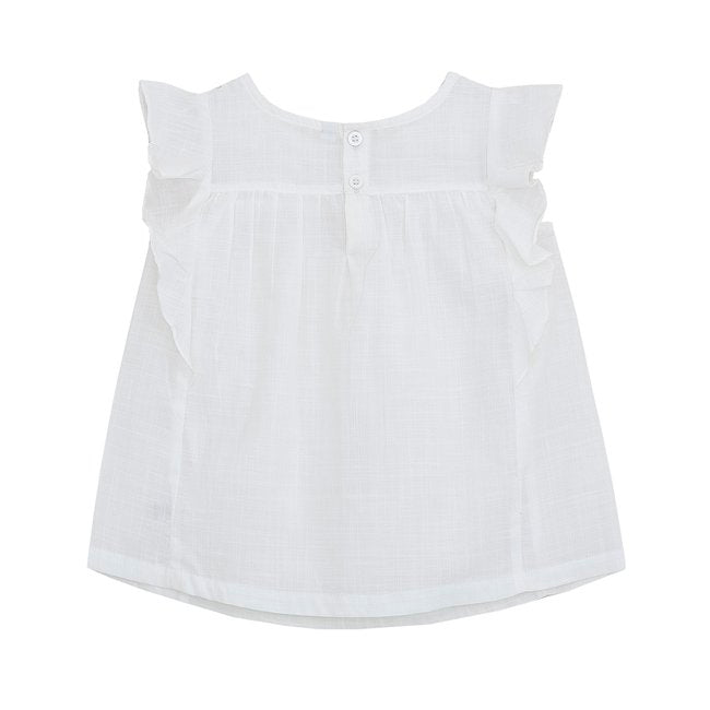 TORIO Ruffle Sleeve Blouse Broken White - Baju Atasan Anak Perempuan