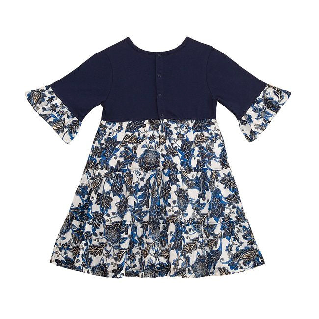 TORIO Navy Girls Batik Dress - Dress Batik Anak Perempuan