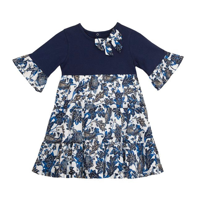 TORIO Navy Girls Batik Dress - Dress Batik Anak Perempuan