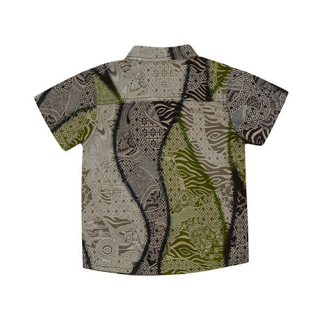 Torio Indonesian Smart Casual Green Batik -Kemeja Batik Anak Laki-Laki