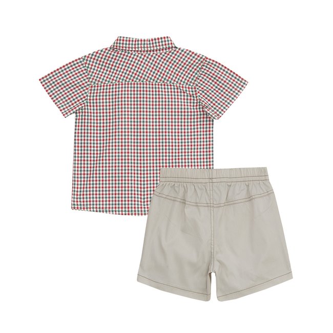 TORIO Smart Casual Set Green Checkred - Baju Bayi - Setelan Anak Laki-laki
