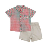 TORIO Smart Casual Set Green Checkred - Baju Bayi - Setelan Anak Laki-laki