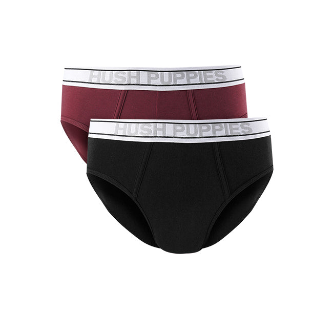 Hush Puppies Pakaian Pria Ctnsp2 Brief In Black / Maroon