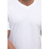 Hush Puppies Pakaian V Neck Pria  Classic V Neck Tee In  White