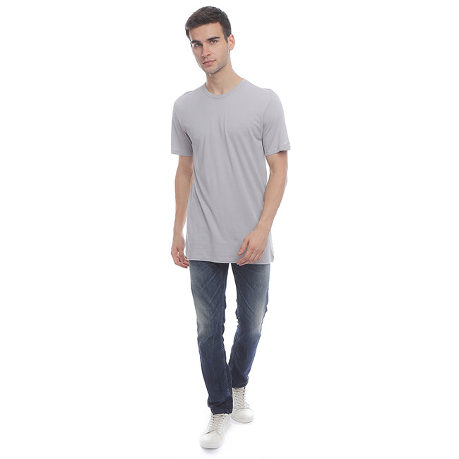 Hush Puppies Pakaian Neck Tee Pria  Ultimate Crew Neck Tee In Grey