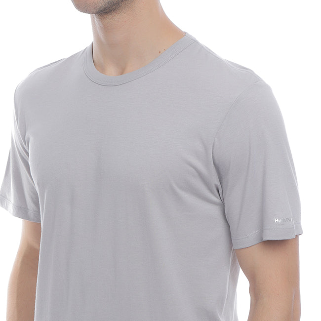Hush Puppies Pakaian Neck Tee Pria  Ultimate Crew Neck Tee In Grey