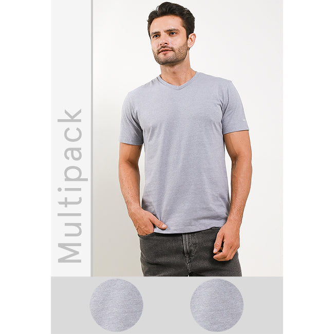 Hush Puppies Pakaian Underwear Pria 2 Ss Vneck In Grey