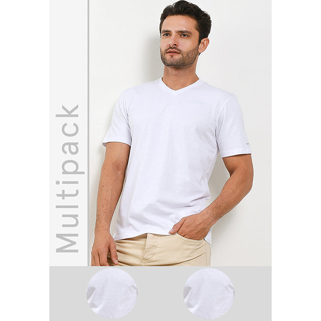 Hush Puppies Pakaian Underwear Pria 2 Ss Vneck In White
