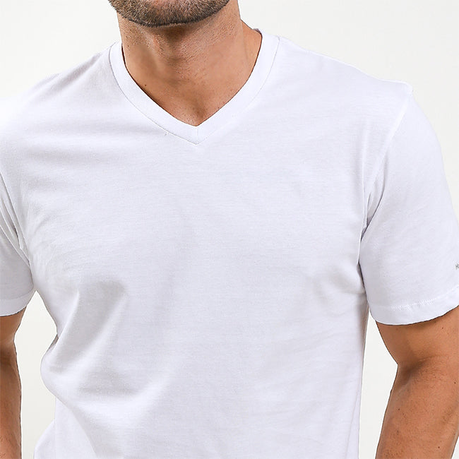 Hush Puppies Pakaian Underwear Pria 2 Ss Vneck In White