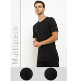 Hush Puppies Pakaian Pria 2 Ss Crew Modal In Black