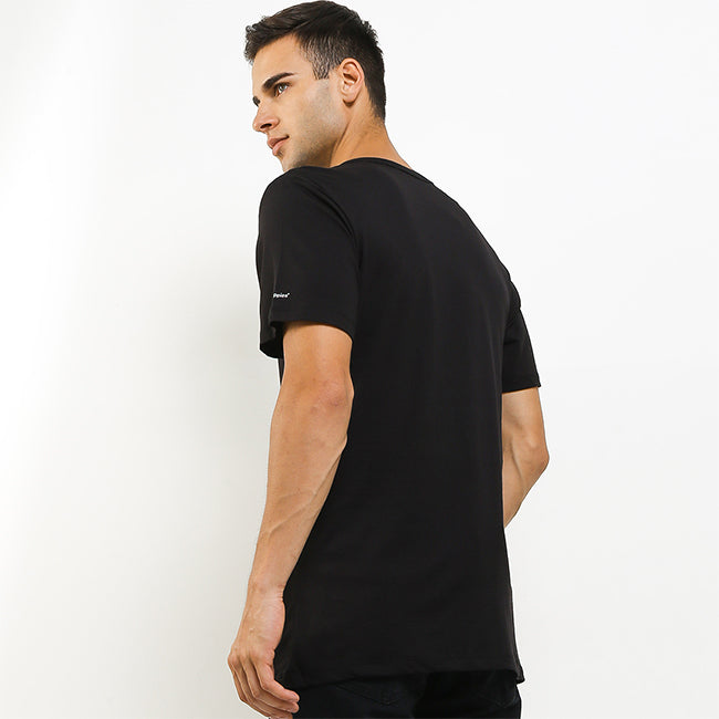 Hush Puppies Pakaian Pria 2 Ss Crew Modal In Black