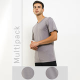 Hush Puppies Pakaian Pria 2 Ss Crew Modal In Grey