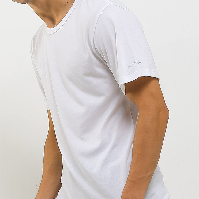 Hush Puppies Pakaian Pria 2 Ss Crew Modal In White