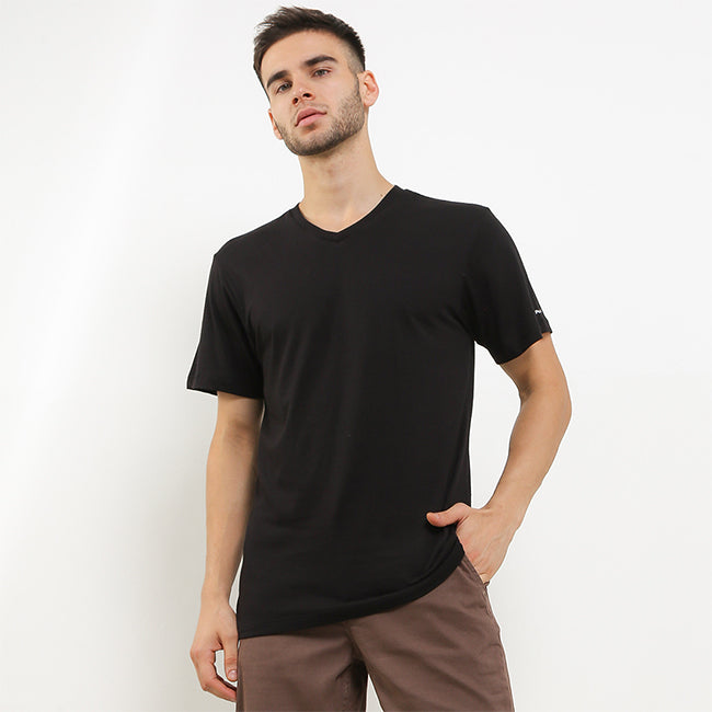 Hush Puppies Pakaian Underwear Pria 2 Ss Vneck Modal In Black