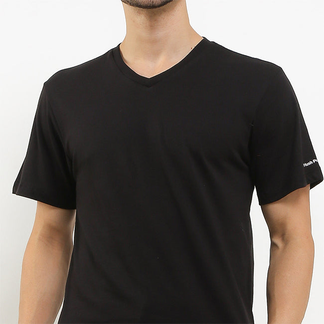 Hush Puppies Pakaian Underwear Pria 2 Ss Vneck Modal In Black