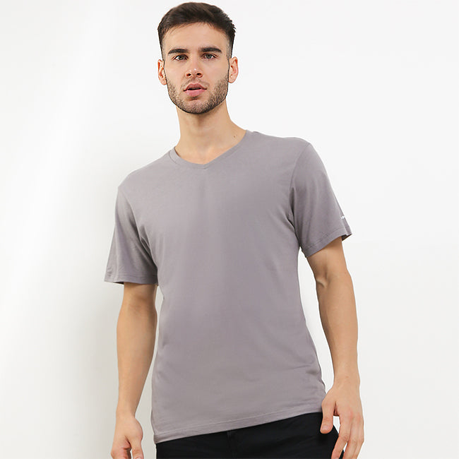 Hush Puppies Pakaian Underwear Pria 2 Ss Vneck Modal In Grey