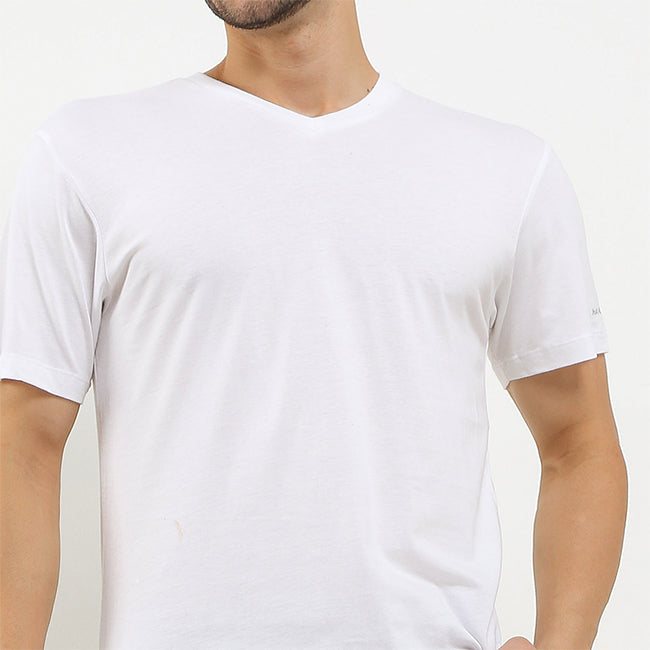 Hush Puppies Pakaian Underwear Pria 2 Ss Vneck Modal In White
