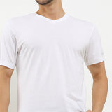 Hush Puppies Pakaian Underwear Pria 2 Ss Vneck Modal In White