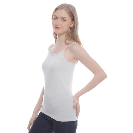 Hush Puppies Pakaian Tank Top Wanita Basic Camisole In Grey/Pink