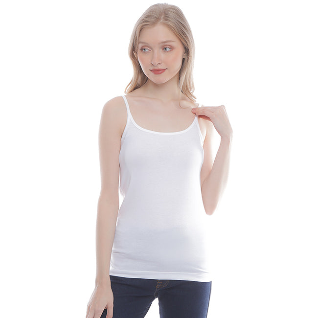Hush Puppies Pakaian Tank Top Wanita  Basic Camisole In  White/White