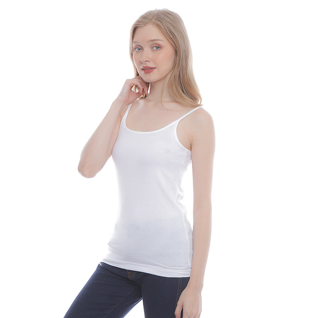 Hush Puppies Pakaian Tank Top Wanita  Basic Camisole In  White/White