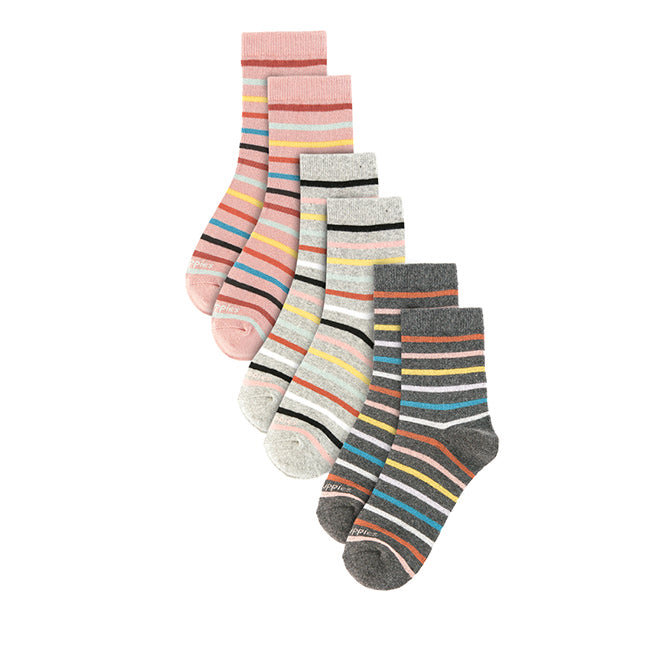 Hush Puppies Aksesoris Wanita Ladies Qua Socks In Dusty Pink/Gray/Dk Gray