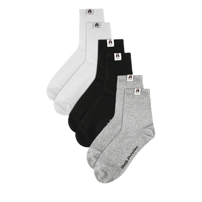 Hush Puppies Aksesoris Wanita Ladies Qua Socks In Bk/Wh/Gy