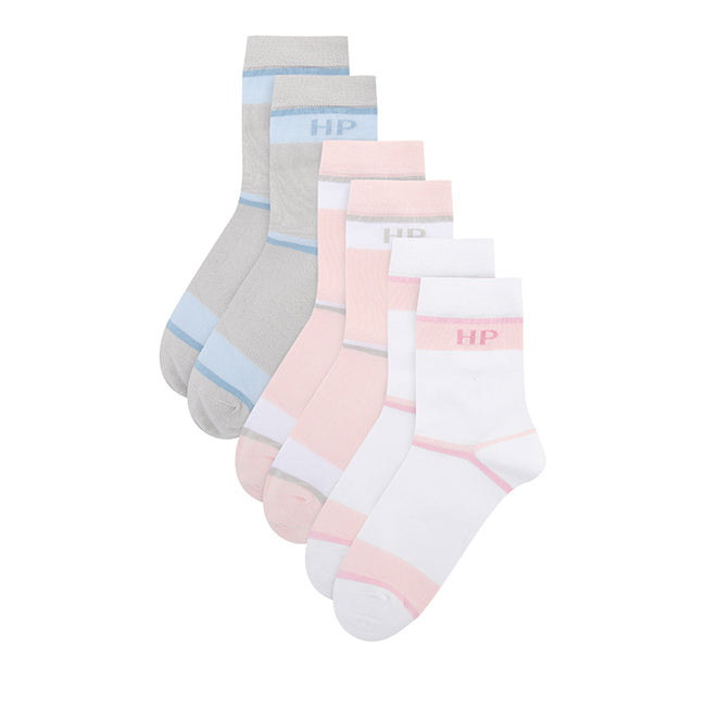 Juno L Qua Sock In Pink/Gray/White