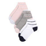 Ella L Ankle Sock In White/Gray/Pink