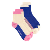 Flynn L Qua Sock In Blue/Dusty Pink