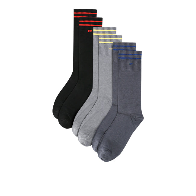 Hush Puppies Aksesoris Pria Mens Crew Socks In Dg/Gy/Bk