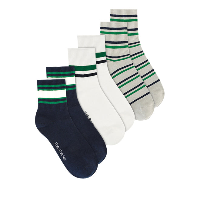 Hush Puppies Aksesoris Pria Mens Qua Socks In Gray / White / Navy