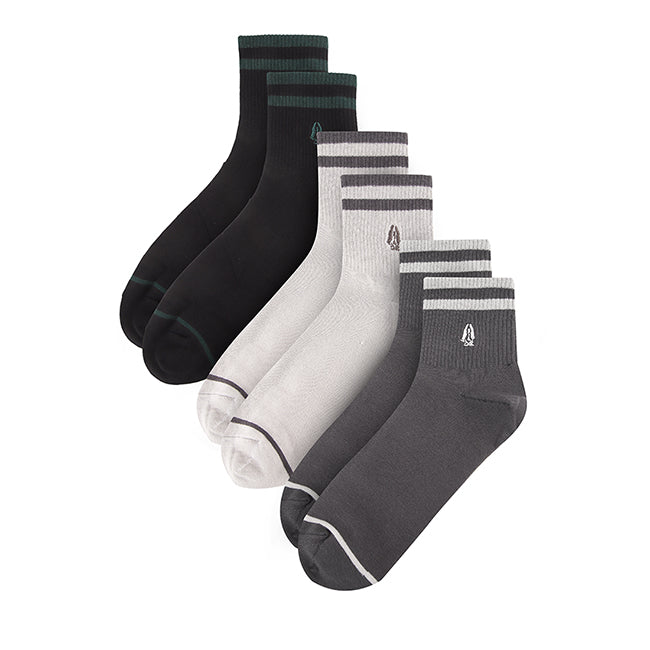 Leo M Qua Sock In Dg/Gy/Bk